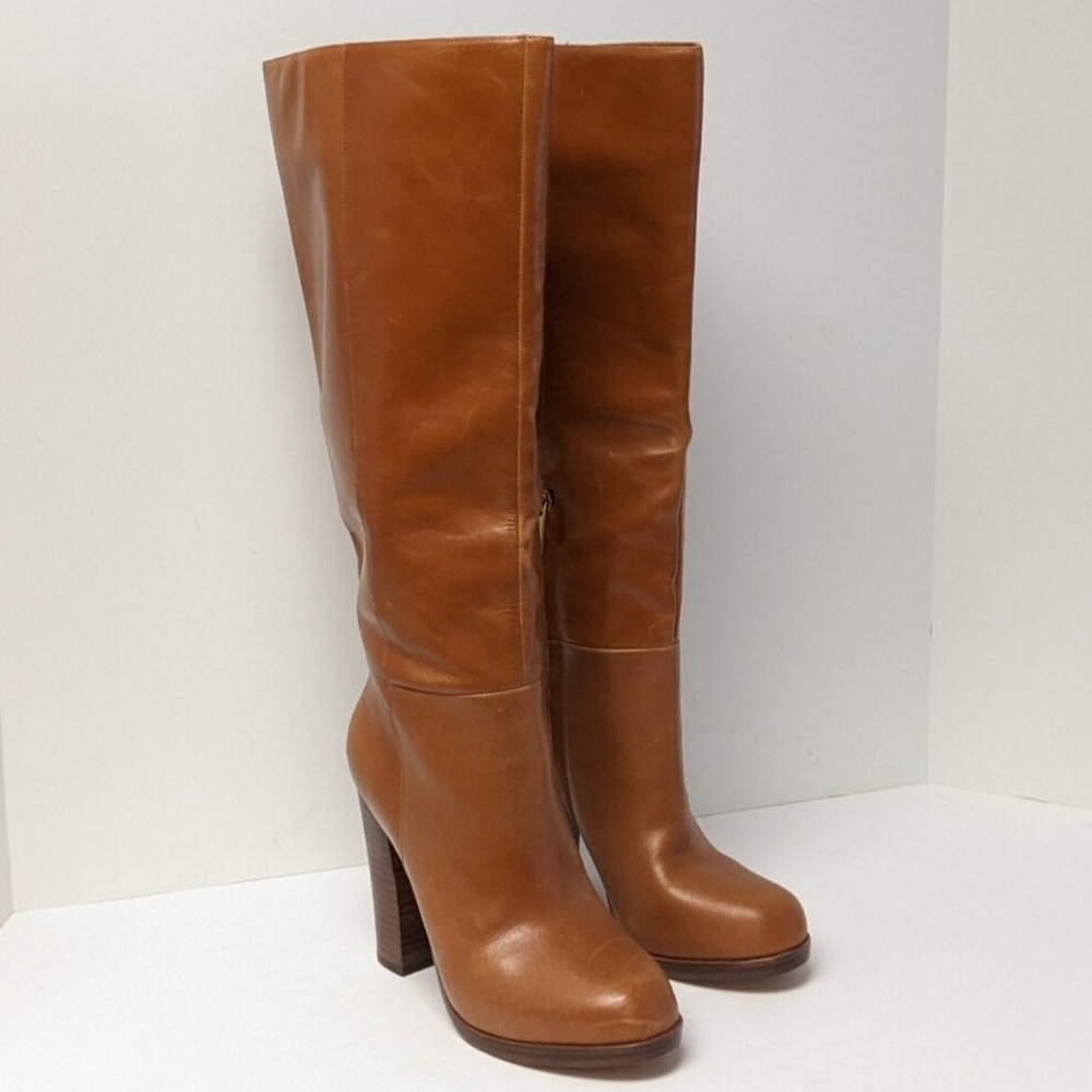 Vince Camuto Crutinie Brown Leather Knee-High Boots